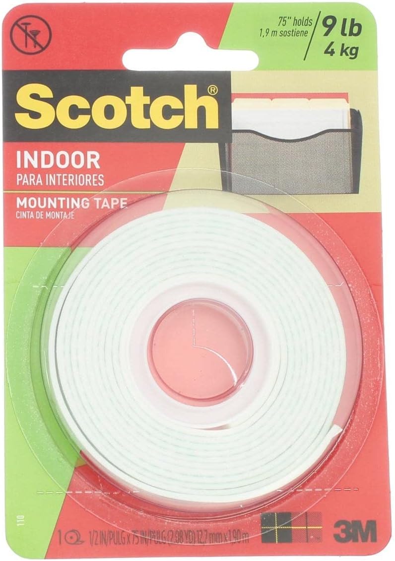 Scotch Indoor Mounting Tape, White, 0.5 in x 75 in (Pack of 4) - Image 2